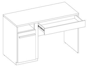 Psací stůl PLANO 06 dub nash/bílá/beton
