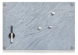 Skleněná magnetická deska, šedá břidlice + 3 magnety, 60x40 cm, Zeller