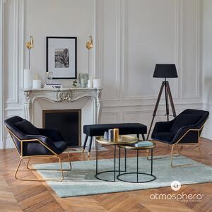 Čalouněná lavice pro obývací pokoj Living, barva černá