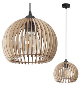 Závěsné svítidlo Timber 6, 1x dřevěné stínítko, (fi 21 cm)