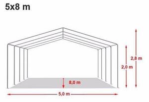 AKČNÍ SADA: Párty stan 5x8m PVC Standard Ohnivzdorný + 8ks Pivní set 200x50cm barva Zeleno-bílá