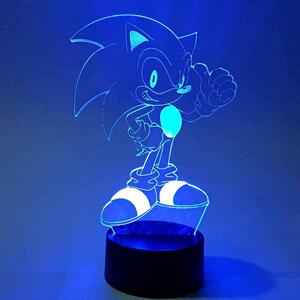 3D LED Lampička Ježek Sonic
