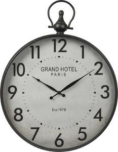 Nástěnné hodiny v retro stylu, kovové, 58 x 7 x 74 cm