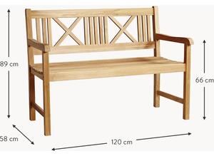 Dřevěná zahradní lavička z teakového dřeva Rosenborg