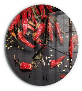 Skleněné nástěnné hodiny Chilli papričky zsoc-fi30-00180958
