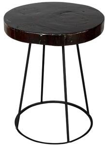 Černý teakový odkládací stolek DUTCHBONE Kraton 40 cm