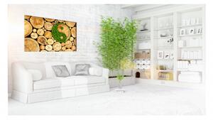 Obraz jin a jang na dřevě Velikost (šířka x výška): 90x60 cm