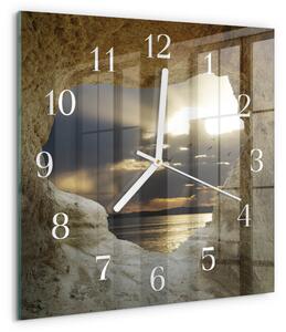 Skleněné hodiny Srdce ve skále zskb-30x30-00059516