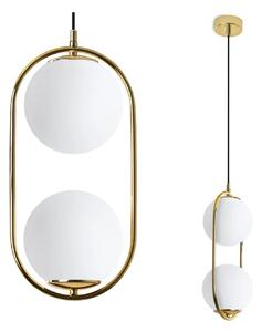 Závěsné svítidlo Florence, 2x bílé skleněné stínítko, g, U