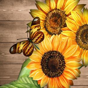 Malvis Obraz slunečnice na dřevě Velikost: 90x60 cm