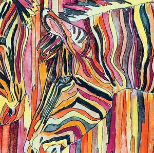 Malvis Obraz barevné zebry Velikost: 90x60 cm