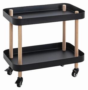 SERVÍROVACÍ VOZÍK, přírodní barvy, černá, barvy buku, 50/30/47 cm - Barové vozíky, Online Only