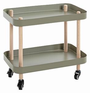 SERVÍROVACÍ VOZÍK, zelená, přírodní barvy, barvy buku, 50/30/47 cm - Barové vozíky, Online Only