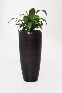 Luxusní květináč CAVITA, sklolaminát, výška 75 cm, černo-hnědý hedvábný mat