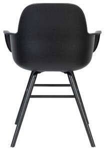 Černá plastová jídelní židle ZUIVER ALBERT KUIP ALL BLACK s područkami