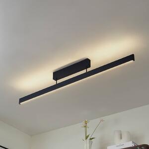 Lucande Smart LED stropní svítidlo Mylosh, černé, Tuya, stmívatelný, Černá, Obývací pokoj / jídelna, Hliník, Moderní