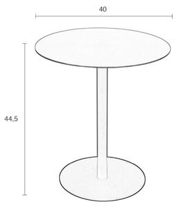Stříbrný odkládací stolek ZUIVER SNOW SATIN 40 cm