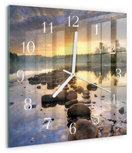 Skleněné hodiny Jezero Natura zskb-30x30-00084631