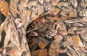 Hoorns Černé sametové křeslo Tergi s květinovým vzorem