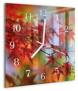 Skleněné hodiny Javorové listy zskb-30x30-00077961