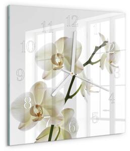 Skleněné hodiny Orchidej zskb-30x30-00083659