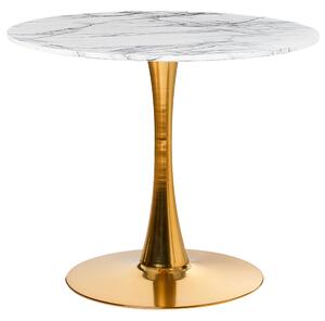 Jídelní stůl BOCA Mramor/Zlatá 90 cm 90 cm