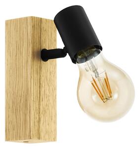 Eglo 98111 TOWNSHEND 3 - Nástěnné svítidlo se dřevěnou monturou 1xE27 (Nástěnná lampička bez vypínače, dřevěná základna)