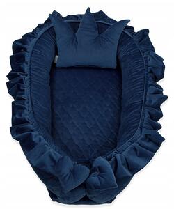 Vulpi Luxusní hnízdo pro miminko Kingdom Velvet + polštář Barva: královská modrá