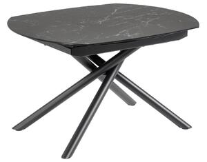 Černý mramorový rozkládací jídelní stůl Kave Home Yodalia 130/190 x 100 cm