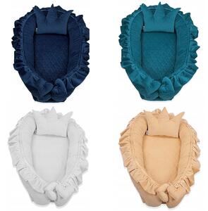 Vulpi Luxusní hnízdo pro miminko Kingdom Velvet + polštář Barva: královská modrá