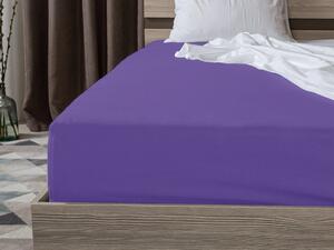 Jersey prostěradlo tmavě fialové 180 x 200 cm