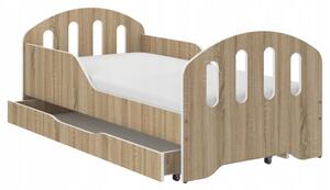 Dětská postel SMILE se zásuvkou 160 x 80 cm v dekoru dub sonoma