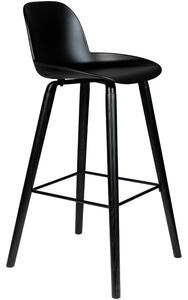 Černá plastová barová židle ZUIVER ALBERT KUIP ALL BLACK 76 cm