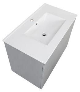 Koupelnová skříňka s keramickým umyvadlem Swing G 80, šedá