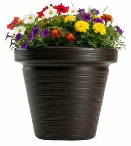 PLASTOVÝ KVĚTINÁČ SRTÍ RIFLO 39X34 CM TMAVĚHNĚDÁ