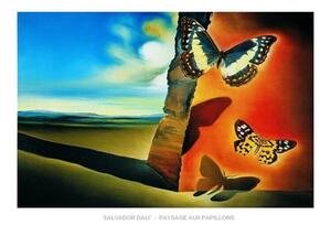 Umělecký tisk Salvador Dali - Paysage Aux Papillons, Salvador Dalí
