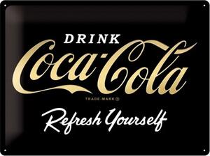 Plechová cedule Coca-Cola - Logo Gold