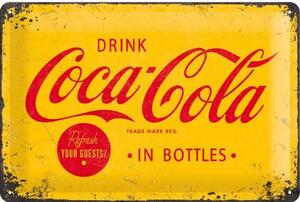 Plechová cedule Coca-Cola - Logo Yellow, (30 x 20 cm)