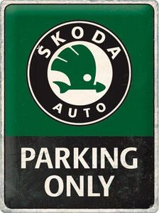 Plechová cedule Škoda Auto - Parking Only, (30 x 40 cm)