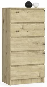 Komoda Akord K60 5 zásuvek dub artisan laminovaná deska 60x40x121 cm matná