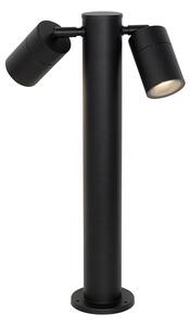 Stojací venkovní lampa černá 45 cm IP44 nastavitelná 2-světlo - Duo