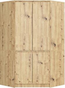 Ak furniture Rohová šatní skříň CLP 100 cm 4D dub artisan