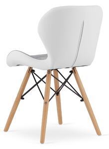 Šedo-bílá židle LAGO z eko kůže