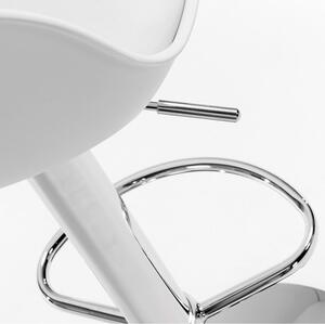Bílá koženková barová židle Kave Home Orlando 60-82 cm
