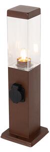Venkovní lampa rezavě hnědá 45 cm s objímkou IP44 - Malios