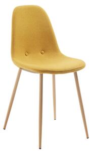 Hořčicově žlutá látková jídelní židle Kave Home Yaren