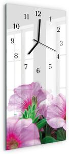 Skleněné hodiny vertikální Petrklíče zsppc-30x60-00170411