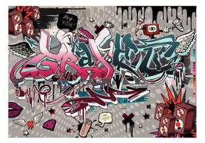 Tapeta dívčí graffiti + lepidlo ZDARMA Velikost (šířka x výška): 150x105 cm