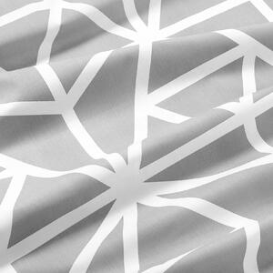 Goldea bavlněné plátno - bílé geometrické tvary na šedém 145 cm