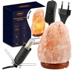 BERGE Solná lampa 2-3kg - Ionizátor / noční lampa
